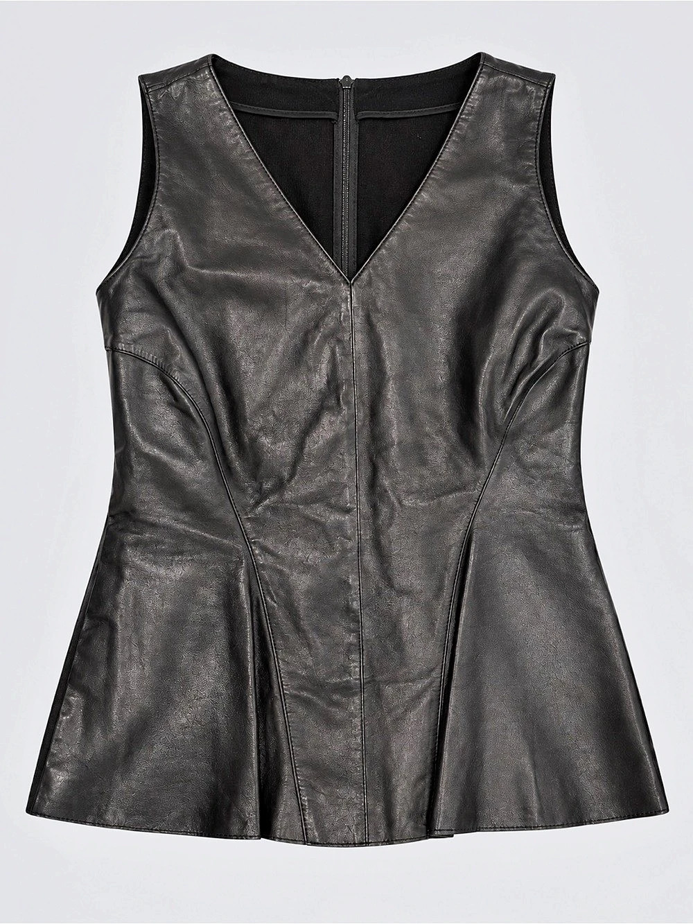 Antonio Melani Black Leather-Look Sleeveless Vest
